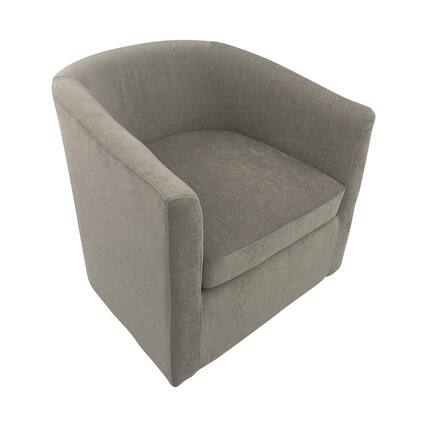 Front. Carolina Chair & Table - Ingran Barrel Swivel Upholstered Accent Chair - Gray - Grey.