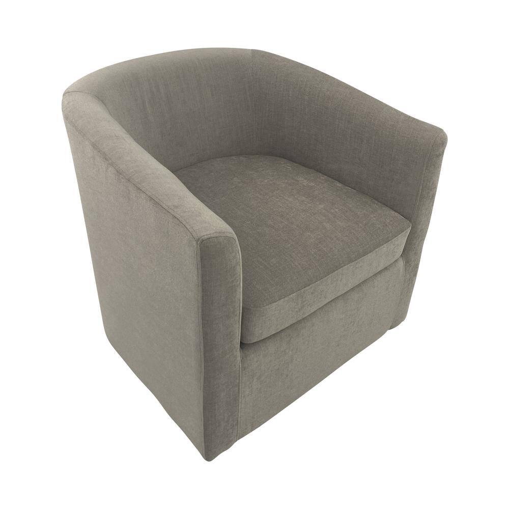 Front. Carolina Chair & Table - Ingran Barrel Swivel Upholstered Accent Chair - Gray - Grey.