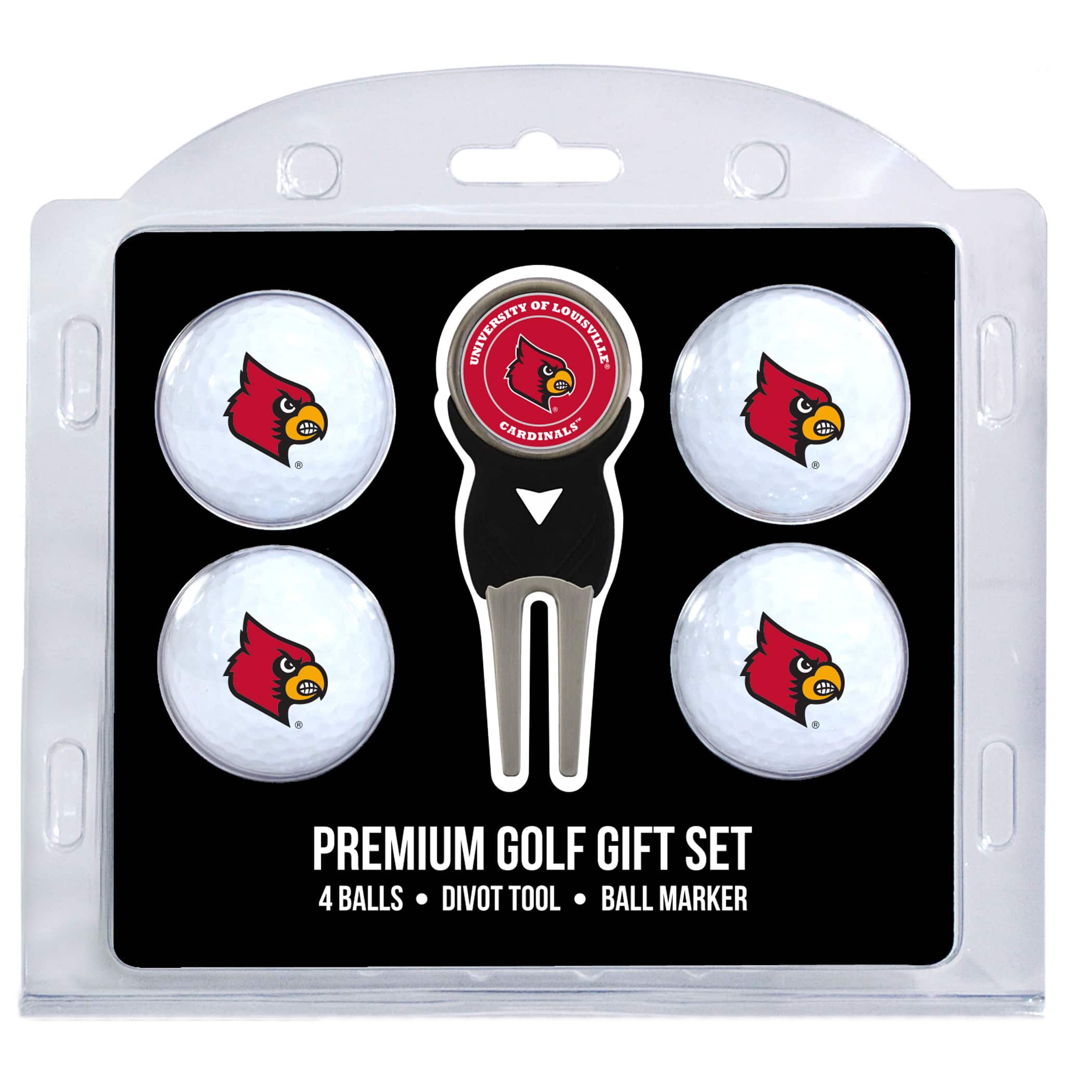 Team Golf - Louisville Cardinals 4-Ball Gift Set - Multicolor