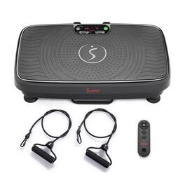 Sunny Health & Fitness - Fitness Fitboard 2D Vibration Platform – Full-Body Vibration Plate with Preset Programs & Resistance Bands - Black