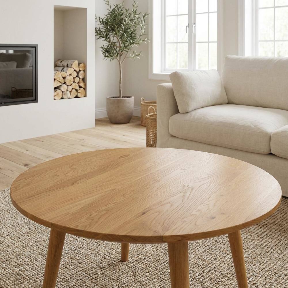 Left. FurniFact - Authentic Cherry Coffee Table with Solid Wood Top and Sturdy Construction - Natural (Cherry).