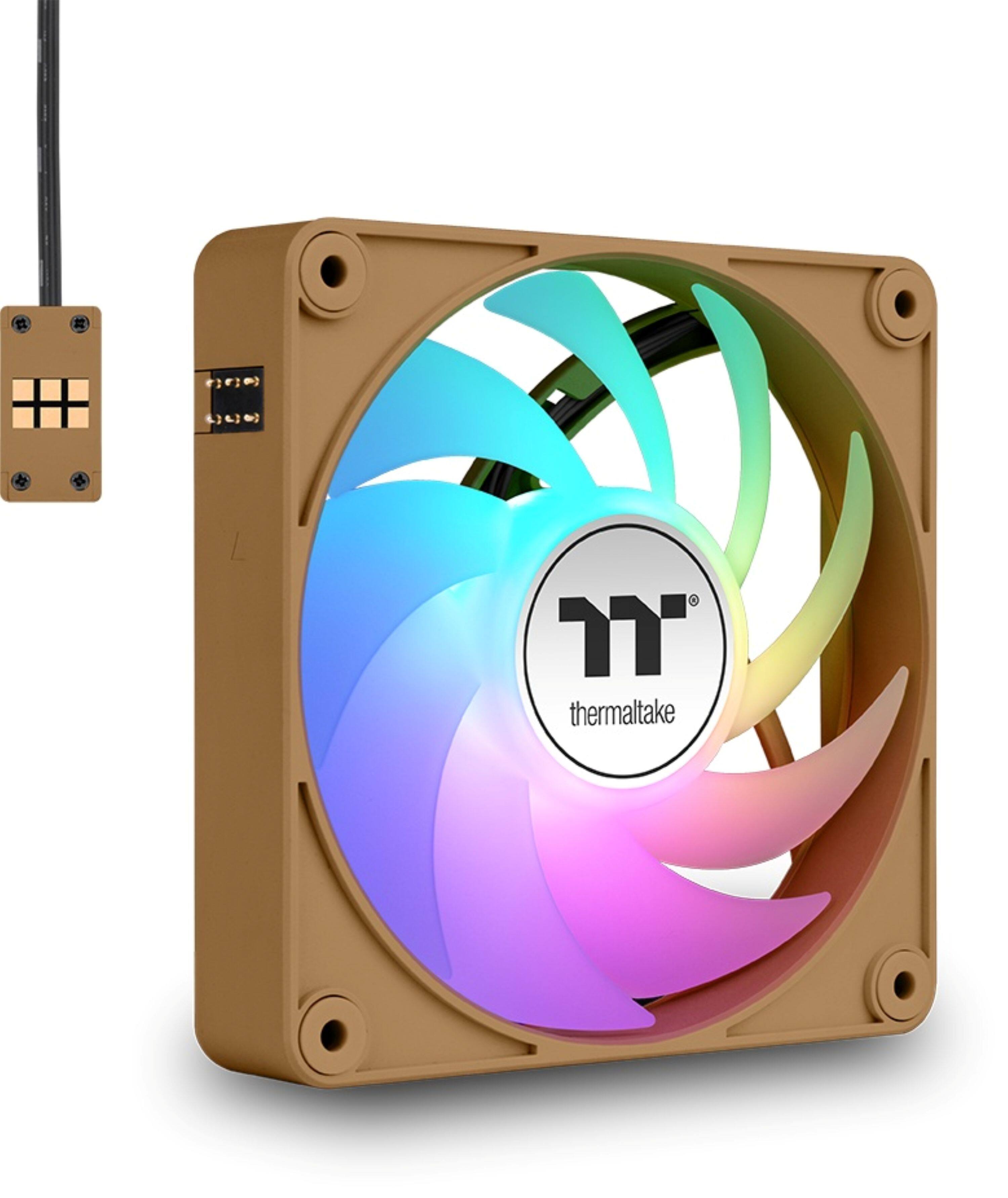 Alt View 2. Thermaltake - CT120 EX ARGB Sync 120mm Computer Case Cooling Fan (3-Pack) - Gravel Sand.