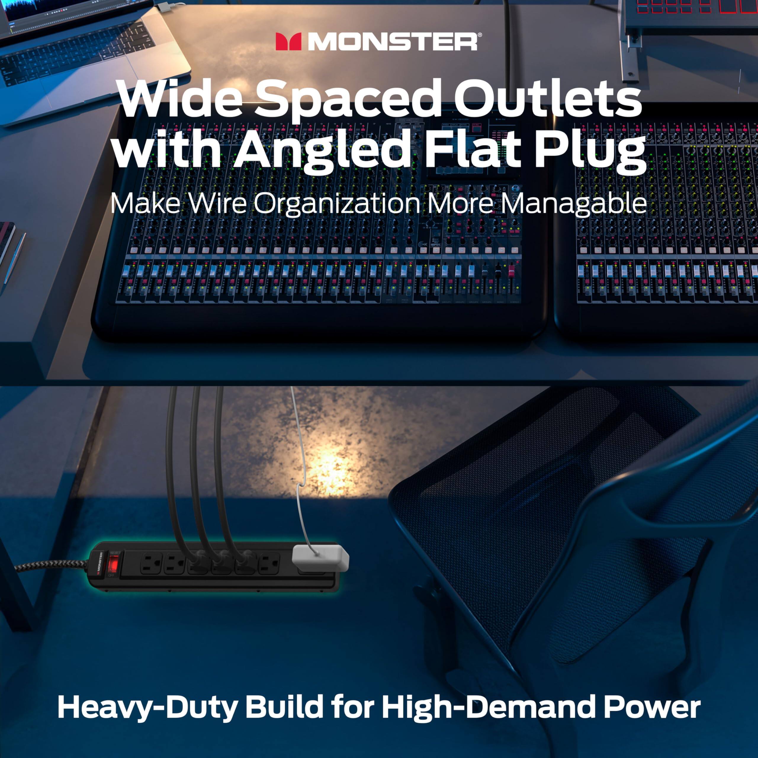 - Wide Spaced Outlets with Angled Flat Plug
  - Make Wire Organization More Manageable
- Heavy-Duty Build for High-Demand Power