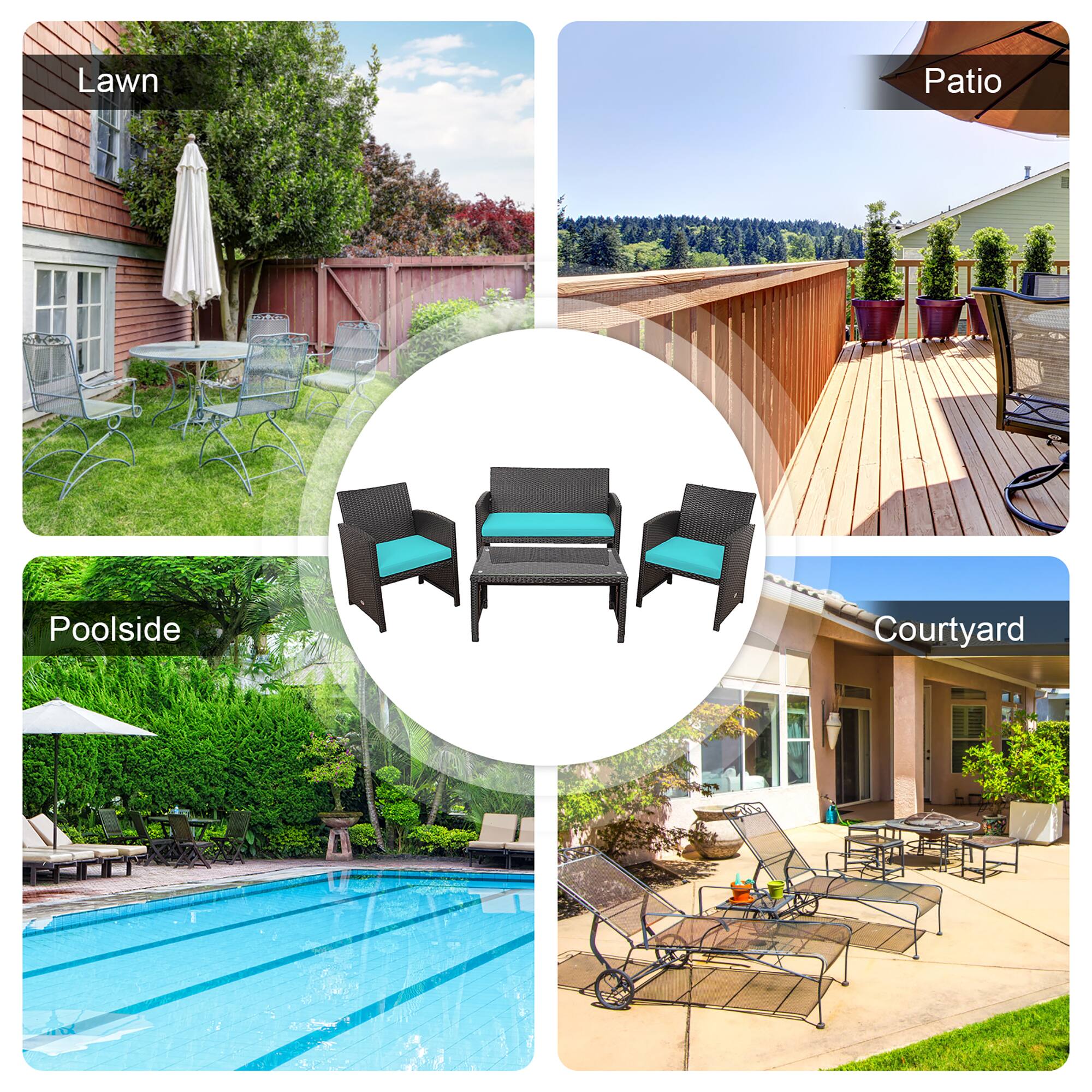 Lawn, Patio, Poolside, Courtyard