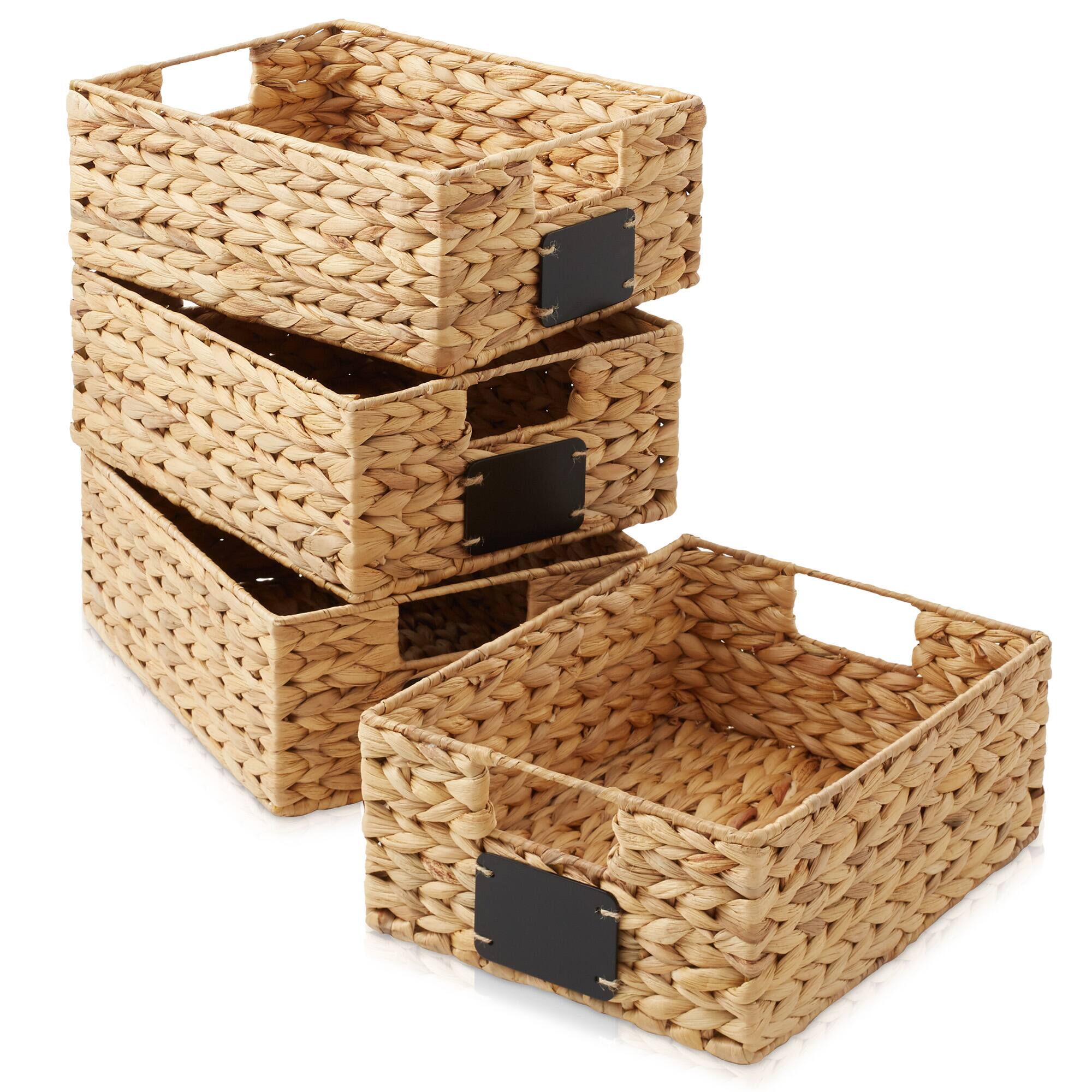 Alt View 2. Casafield - Water Hyacinth Pantry Storage Basket Organizer Bins - Natural - Hyacinth.
