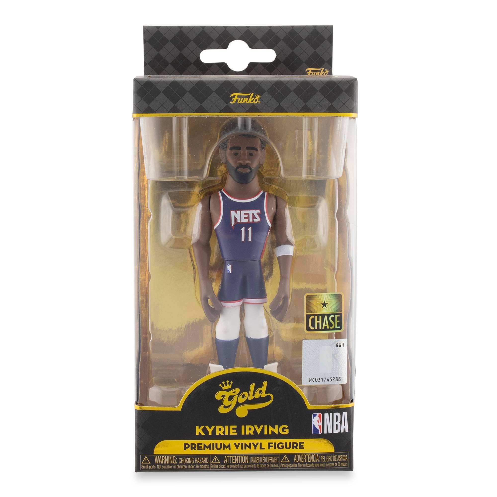 Funko

NETS 11

Gold KYRIE IRVING NBA PREMIUM VINYL FIGURE

CHASE

NC031745288

WARNING: CHOKING HAZARD - Small parts. Not for children under 3 years.

ATTENTION: DANGER - PEU D'ÉTRE INHALÉ

ADVERTENCIA: PELIGRO DE ASFIXIA