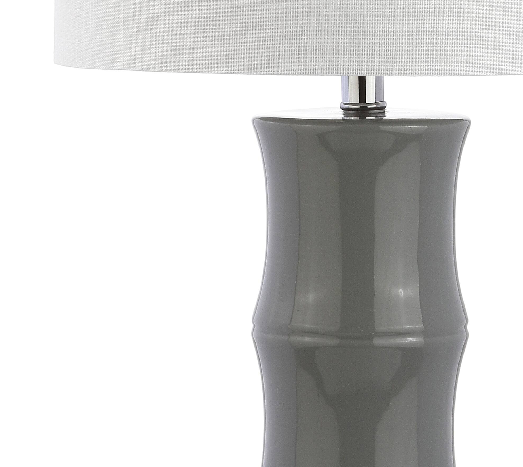 Alt View 6. Jonathan Y - Tiki 26.5" Ceramic LED Table Lamp, Grey - Gray.
