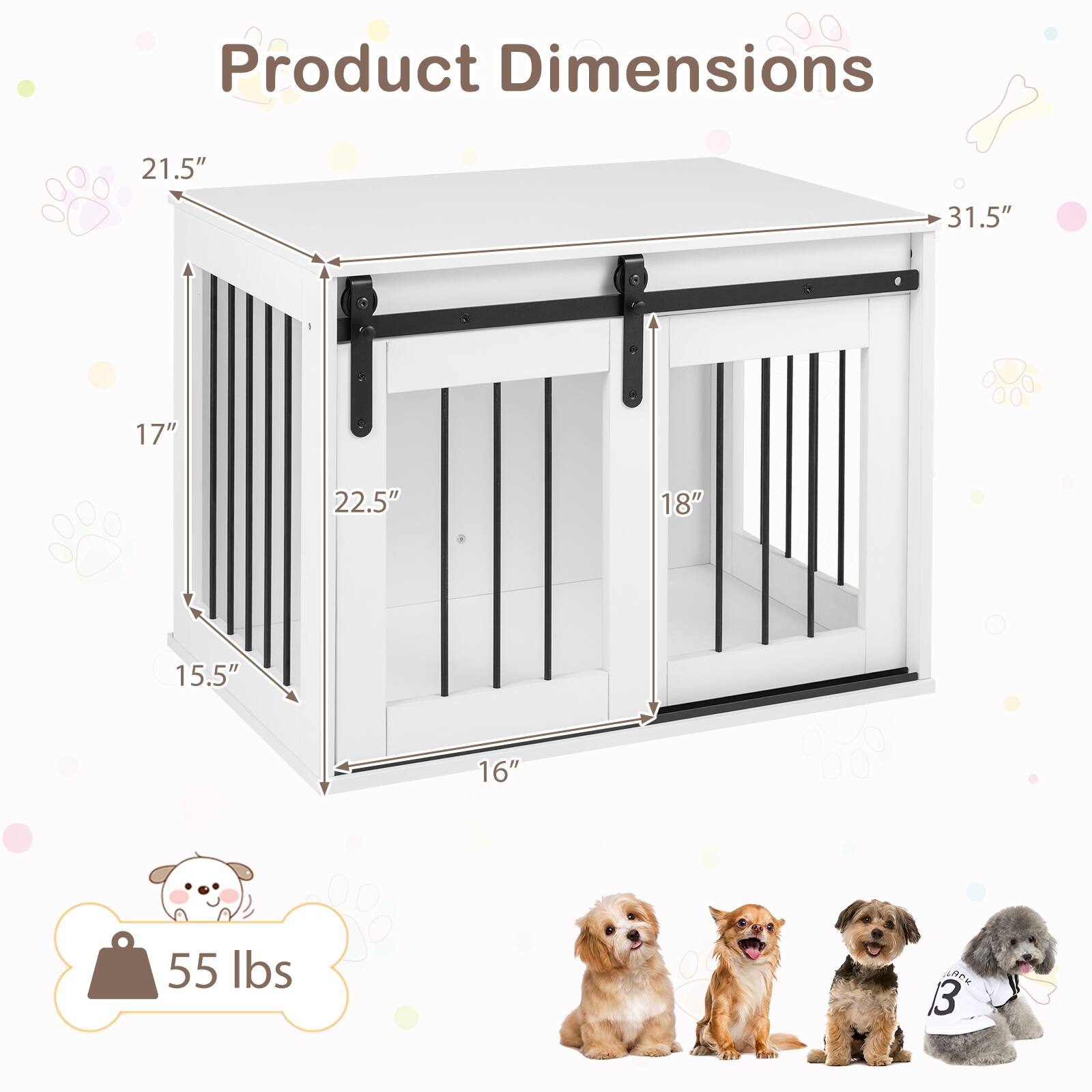 Product Dimensions: 21.5" x 31.5" x 17" x 22.5" x 18" x 15.5" x 16"  
Weight: 55 lbs  
JRCN 3