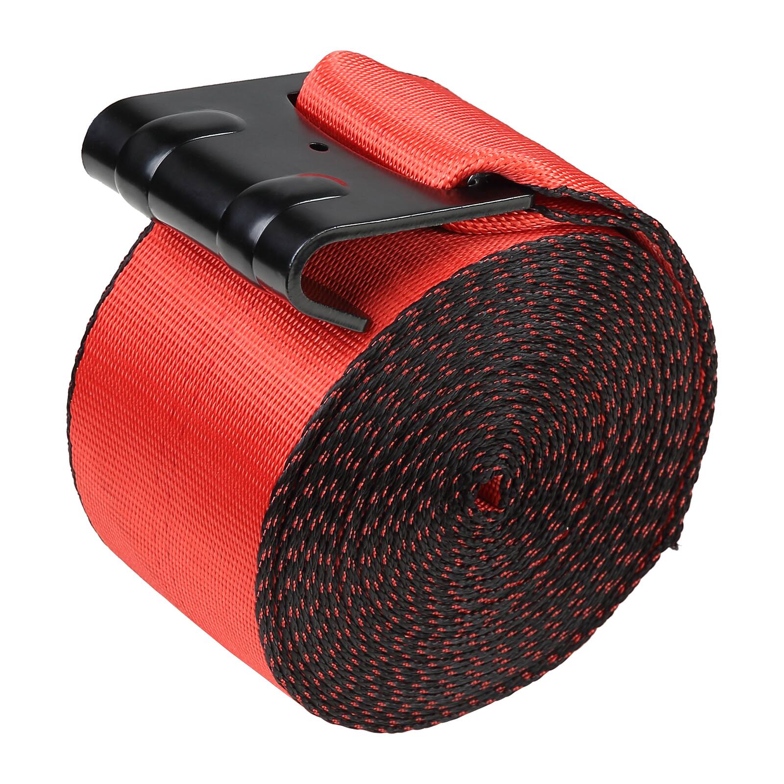 Alt View 5. VEVOR - Winch Straps, 4" x 30', 6000 lbs Load Capacity, 18000 lbs Breaking Strength, Truck Straps with Flat Hook,Tie Downs Cargo - Red.