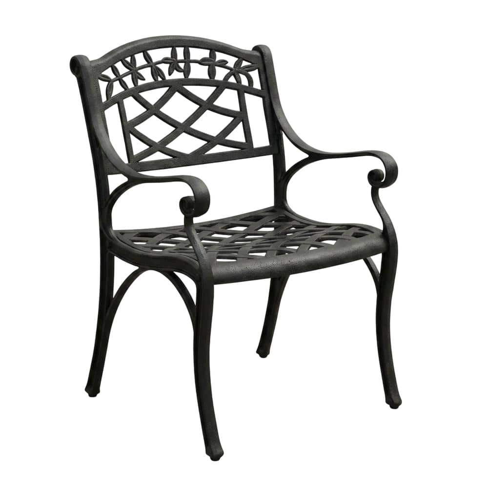 Outdoor Escape - Outdoor dining chairs set with comfortable armrests and durable build - Black