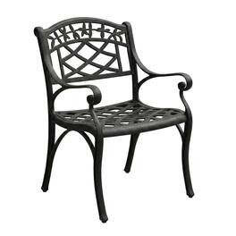Outdoor Escape - Outdoor dining chairs set with comfortable armrests and durable build - Black