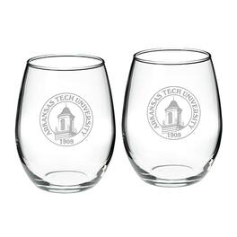Jardine - Arkansas Tech 21oz. 2-Piece Stemless Wine Glass Set - Multicolor