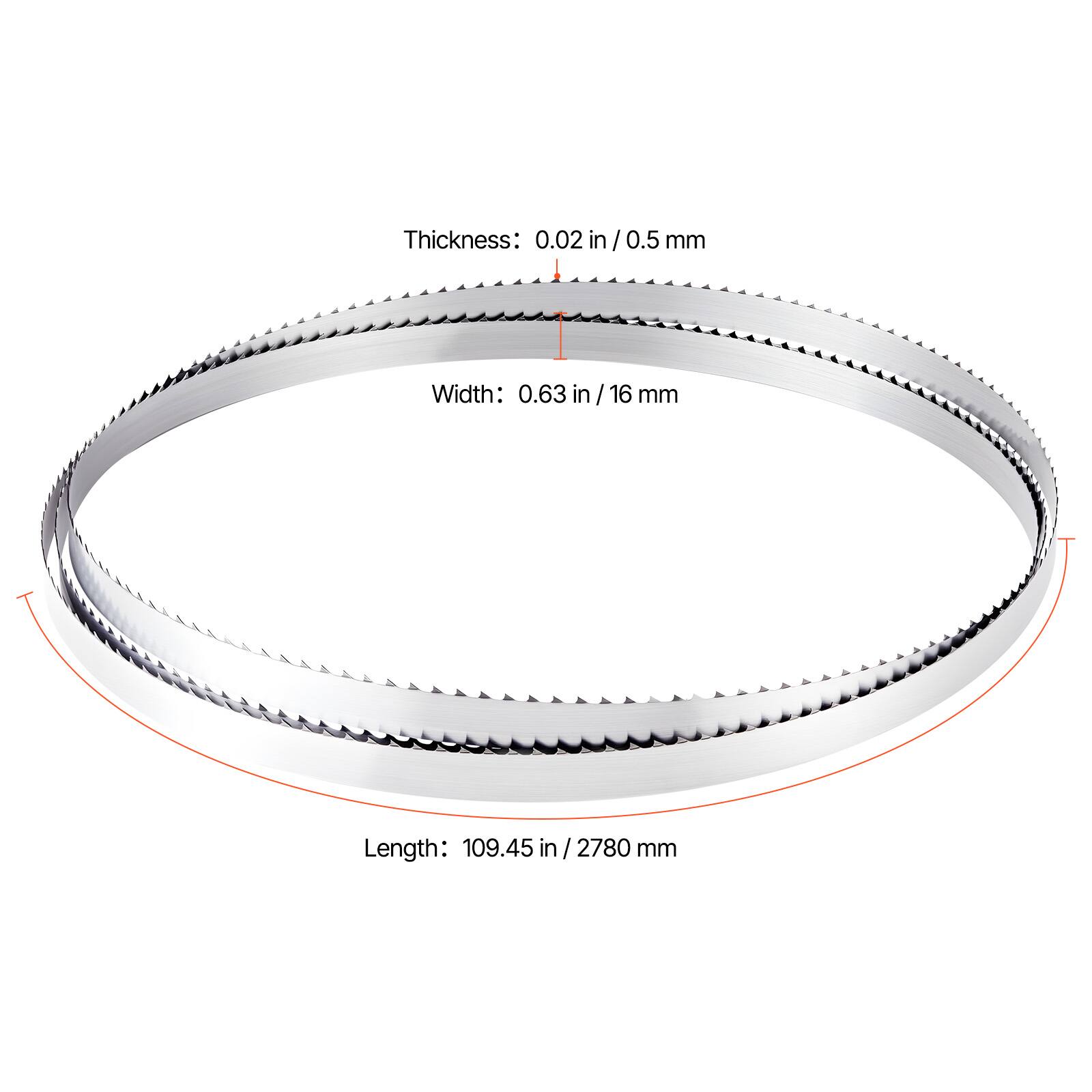 Thickness: 0.02 in / 0.5 mm  
Width: 0.63 in / 16 mm  
Length: 109.45 in / 2780 mm