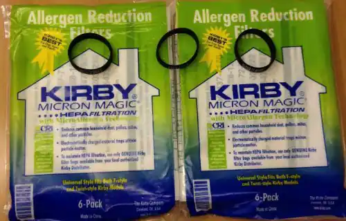 Allergen Reduction Filters
BEST
KIRBY®
MICRON MAGIC
HEPA FILTRATION
with MicroAllergen Technology
Reduces common household dust, pollen, mites, and other particles.
Electrostatically charged material traps micro particle matter.
To maintain HEPA filtration, use only GENUINE Kirby filter bags available from your local authorized Kirby Distributor.
Universal Style Fits Both F-style and Twist-style Kirby Models
6-Pack
Made in China
The Kirby Company
Cleveland, OH, U.S.A.