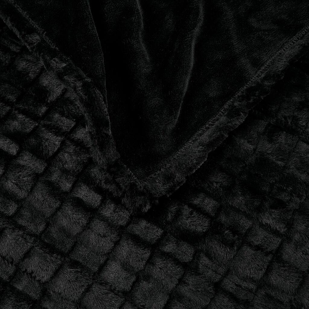 Alt View 3. Glintex - 50x70" Heated Faux Fur Throw Blanket with 3 Heat Settings, Auto Shutoff, Safety Overheat Protection and Soft Wires - Black.