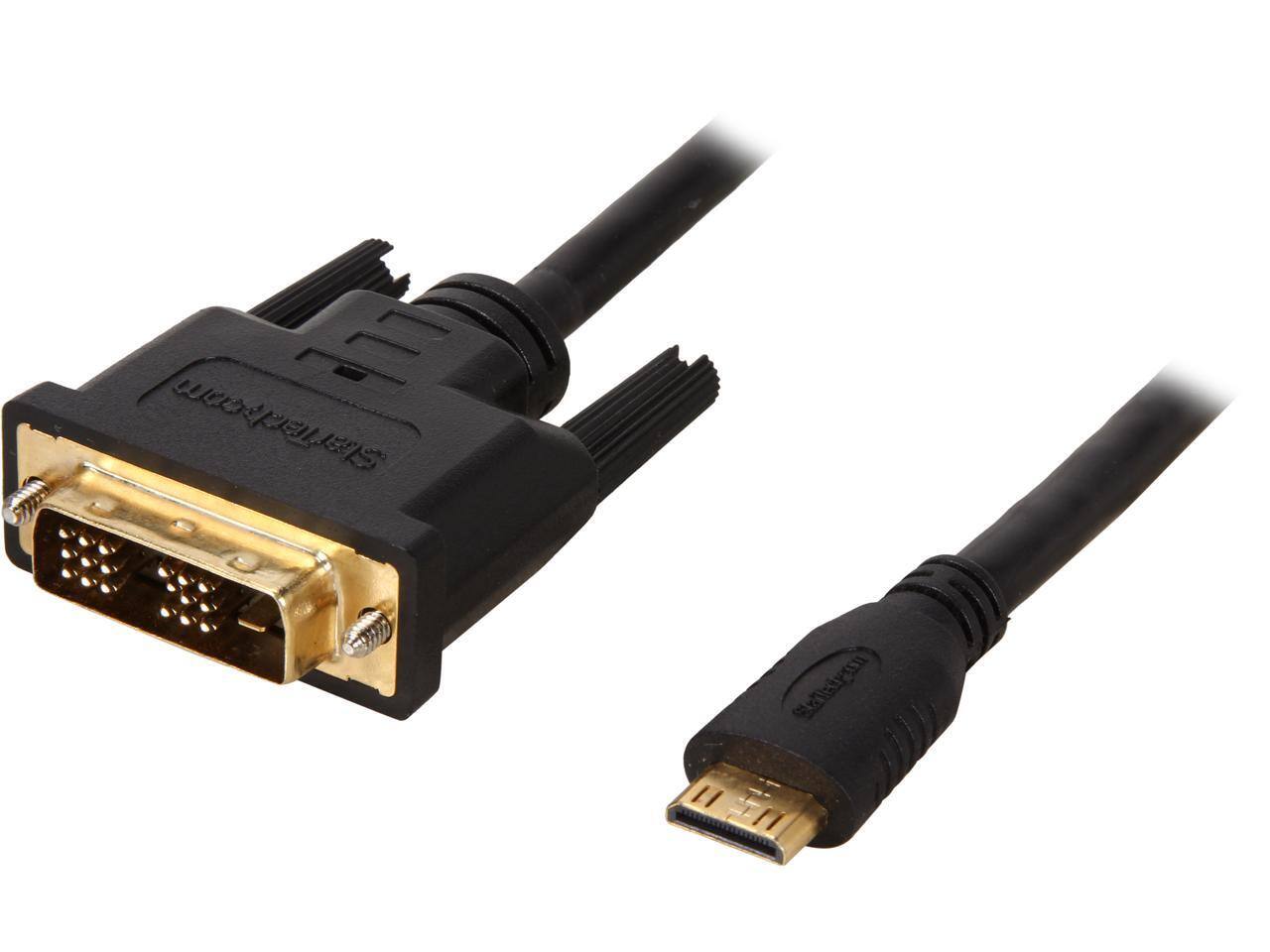 StarTech.com - HDCDVIMM1M 3.3 ft. Black Mini HDMI (19 pin) to DVI-D (19 pin) Cable Male to Male