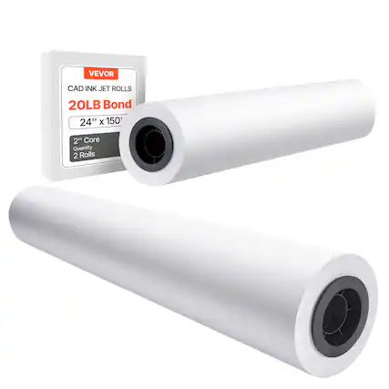 VEVOR CAD INK JET ROLLS
20LB Bond
24" x 150'
2" Core
Quantity: 2 Rolls