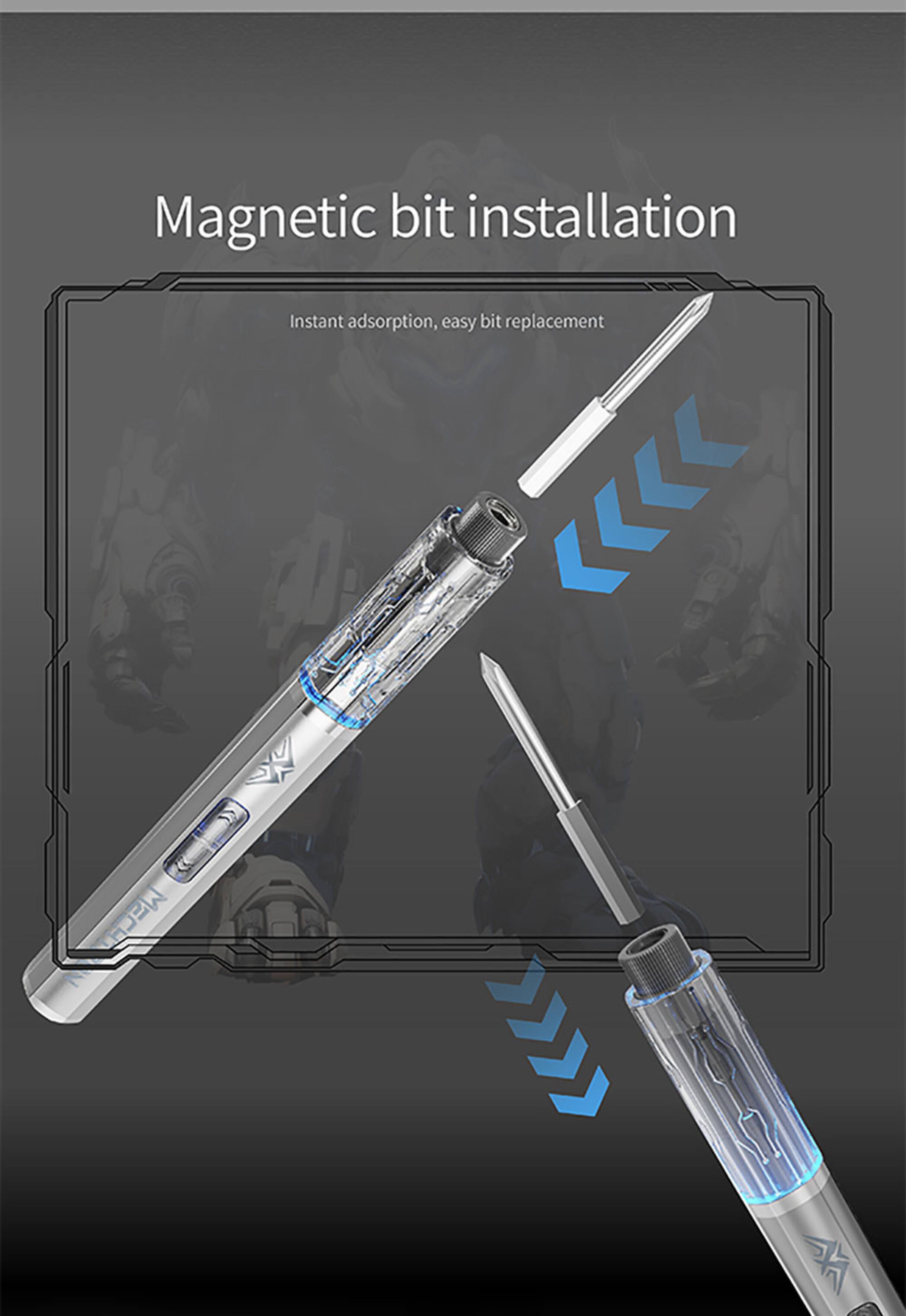 Magnetic bit installation  
Instant adsorption, easy bit replacement  
MECHION MECH