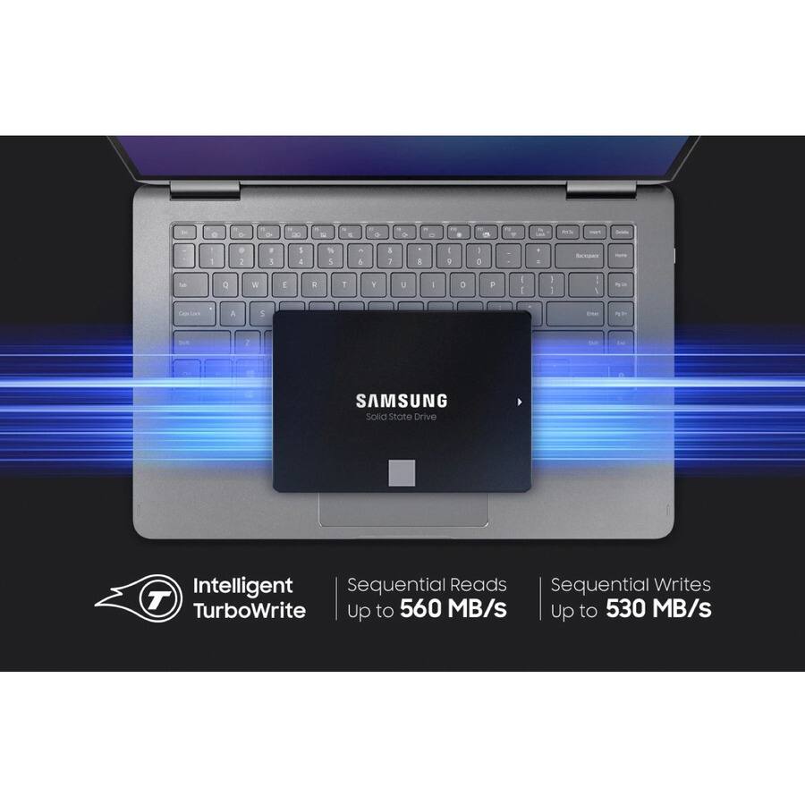 SAMSUNG  
Solid State Drive  

Intelligent TurboWrite  

Sequential Reads  
Up to 560 MB/s  

Sequential Writes  
Up to 530 MB/s