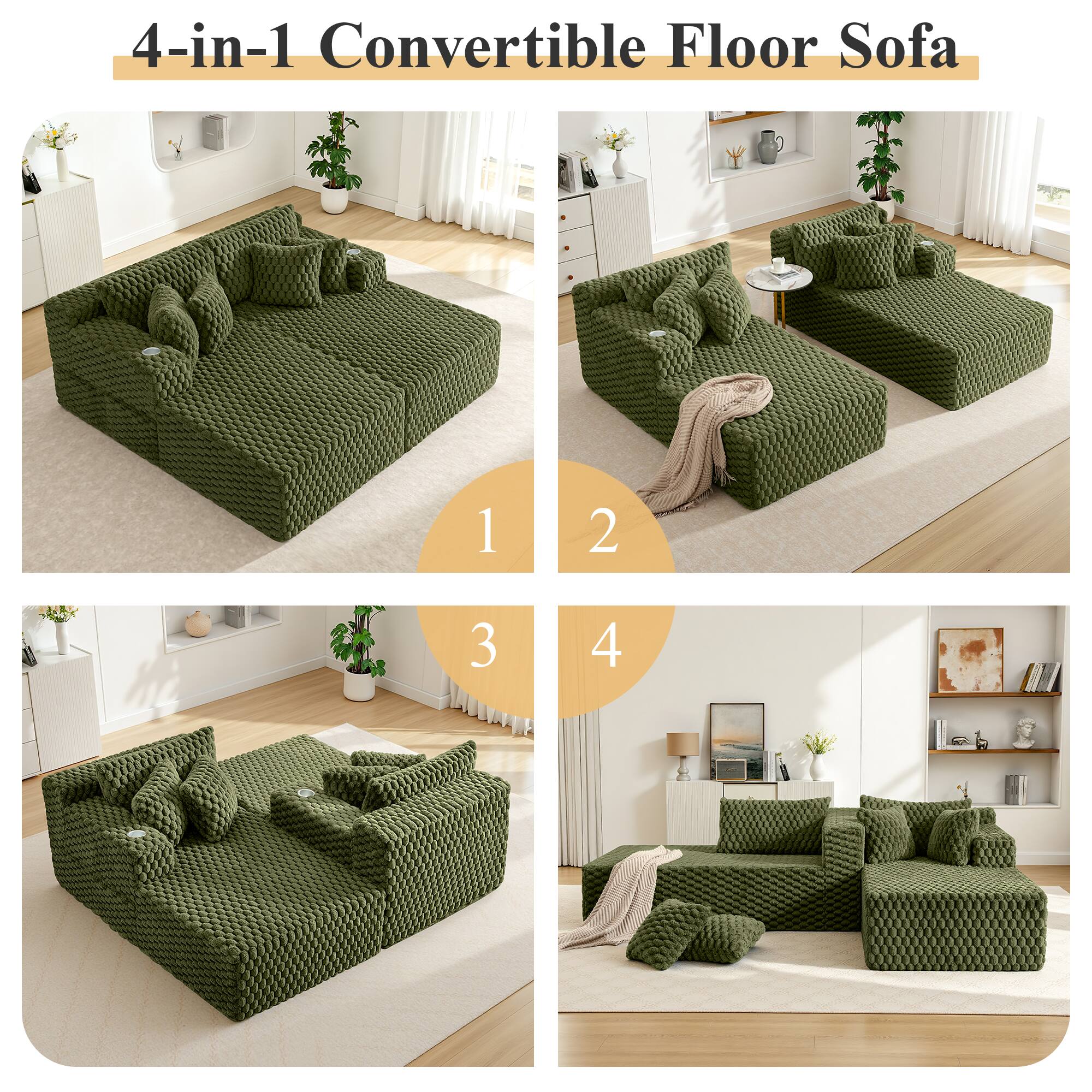 4-in-1 Convertible Floor Sofa

1

2

3

4