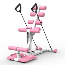 HTUTWOO - Deep Squat Machine - Glutes Trainer with Resistance Bands, Squat Assist Trainer for Core & Legs Workout, for Home Gym - Pink