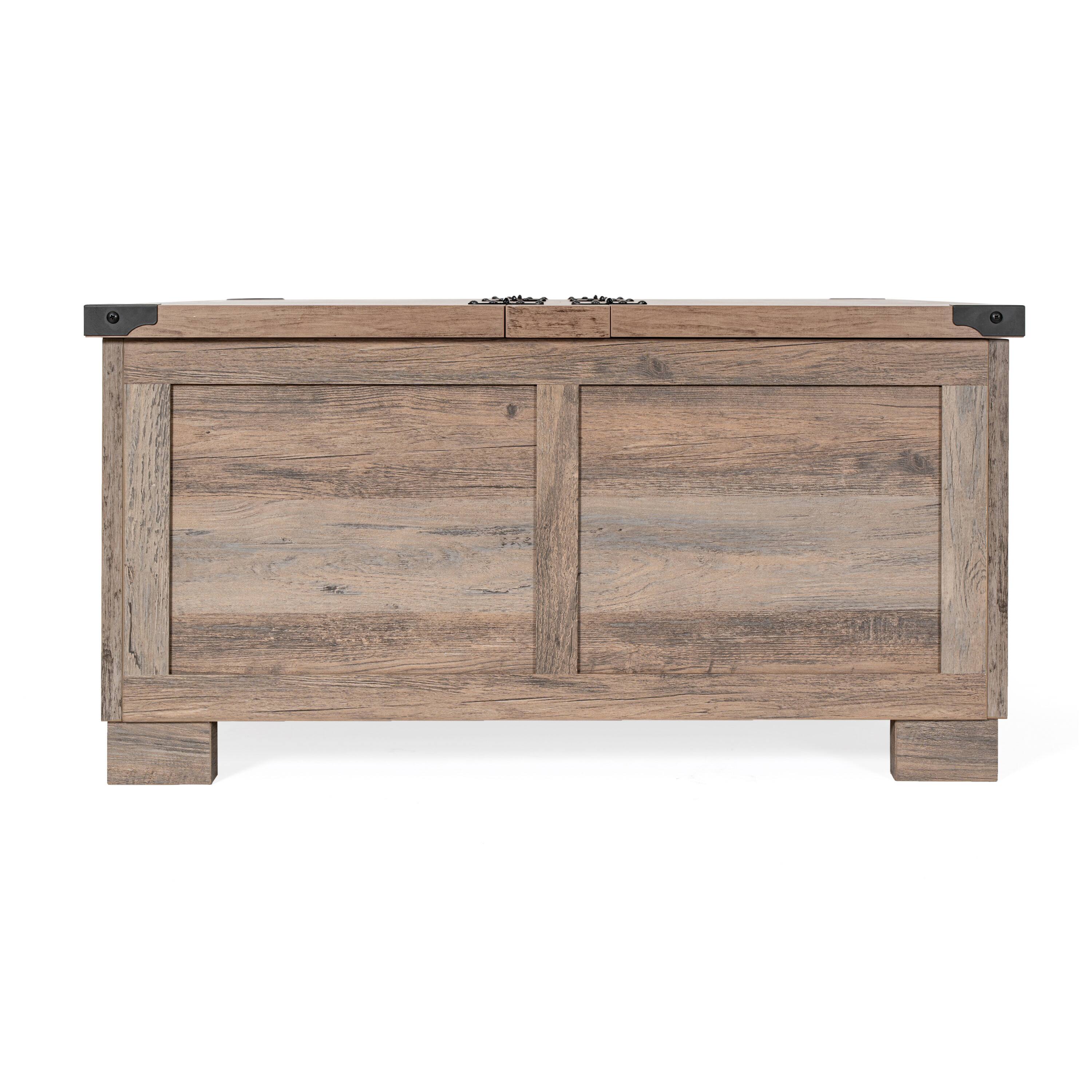 Angle. Flash Furniture - Wyatt 35.75" Farmhouse Storage Coffee Table with Hinged Lift Top, Large Coffee Table with Hidden Storage, Gray Wash - Gray.