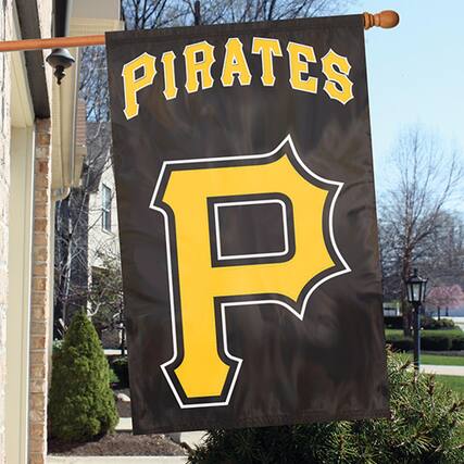 Front. Party Animal - Pittsburgh Pirates 44" x 28" Applique Flag - Multicolor.