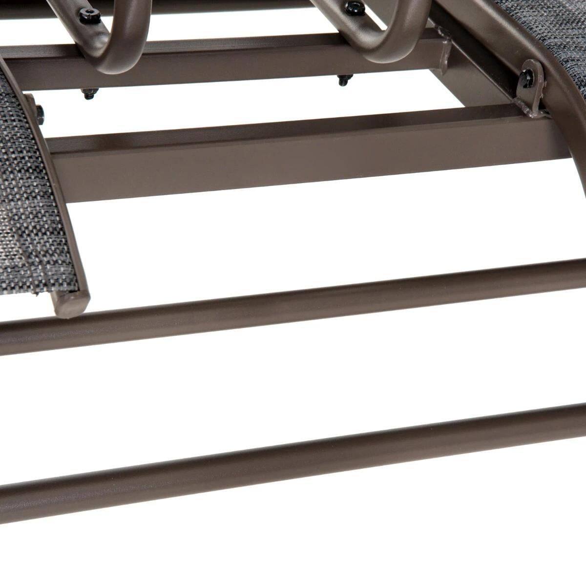 Alt View 7. Resenkos - Resenkos 2-Person Outdoor Swing Set, Central Table & Solo Seats, Comfortable Loveseat with Breathable Fabric, Gray - Gray.