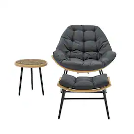 Manhattan Comfort - Benson Modern 3-Piece Patio Lounge Chair Set - Gray