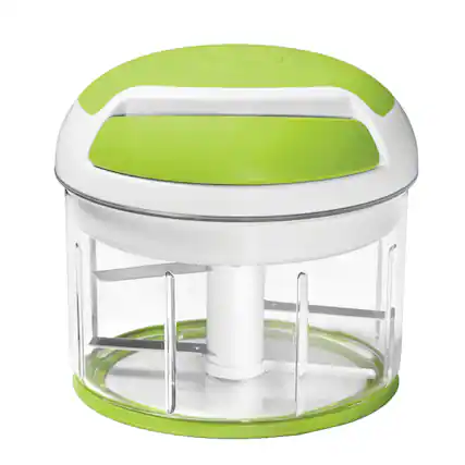 Front. Starfrit - Starfrit 092969-002-0000 Pull Chopper With Lid, Green/white - green.