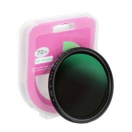 Unique Bargains - 72mm ND Filter, Variable ND2-ND400 Adjustable Neutral Density Slim Optical with Cap for Vlog