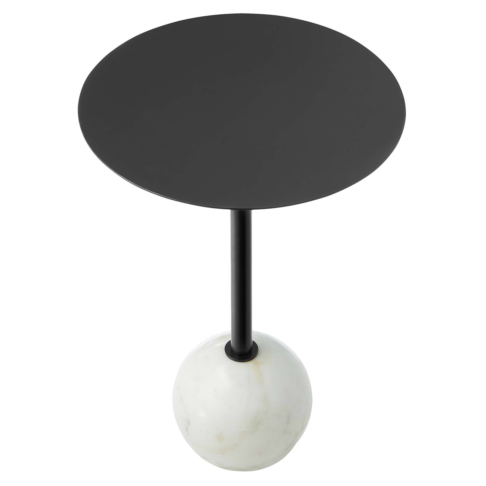 Alt View 3. Modway - Aliza Round White Marble Side Table by Modway - White Black.