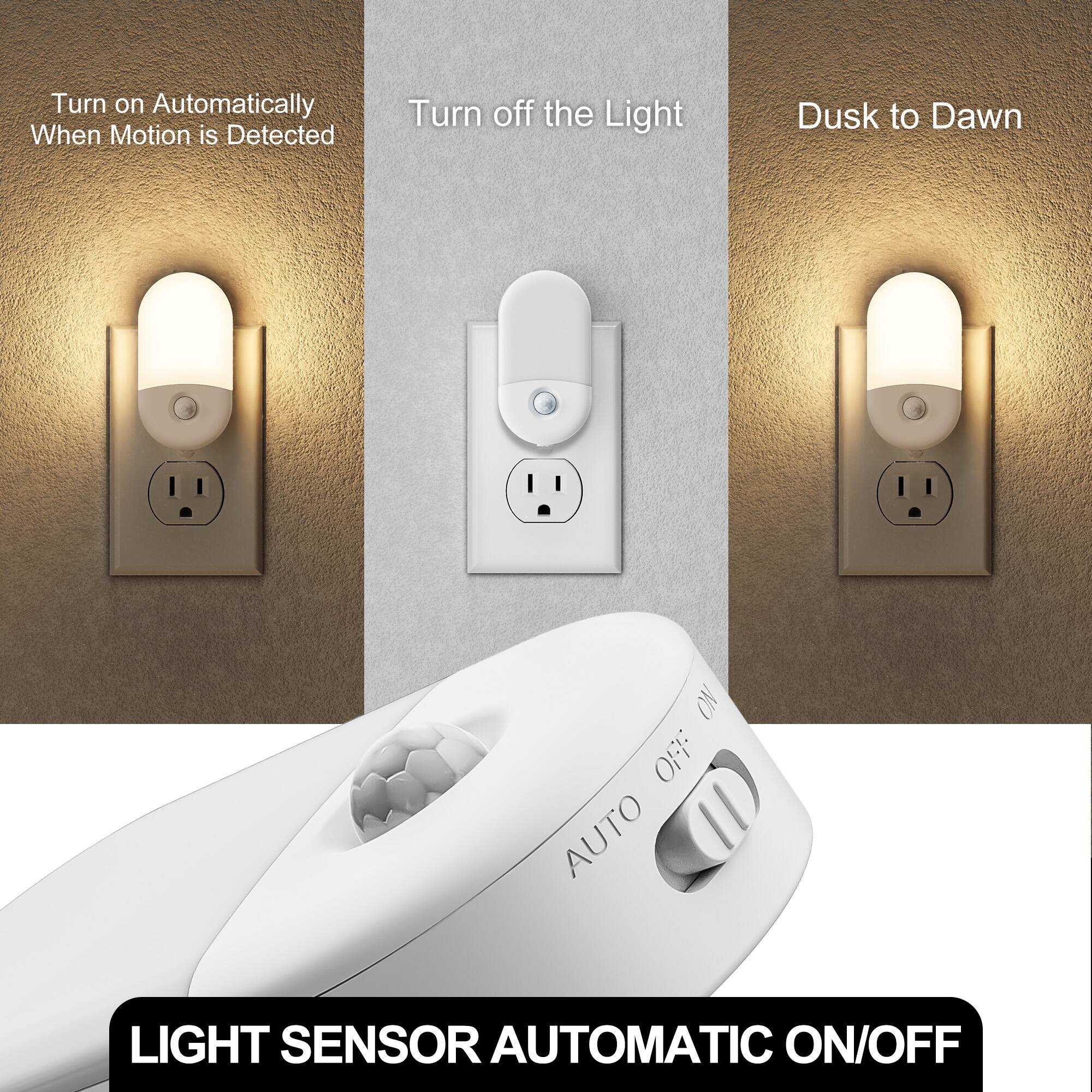 Turn on Automatically When Motion is Detected  
Turn off the Light  
Dusk to Dawn  
ON OFF AUTO G  
LIGHT SENSOR AUTOMATIC ON/OFF
