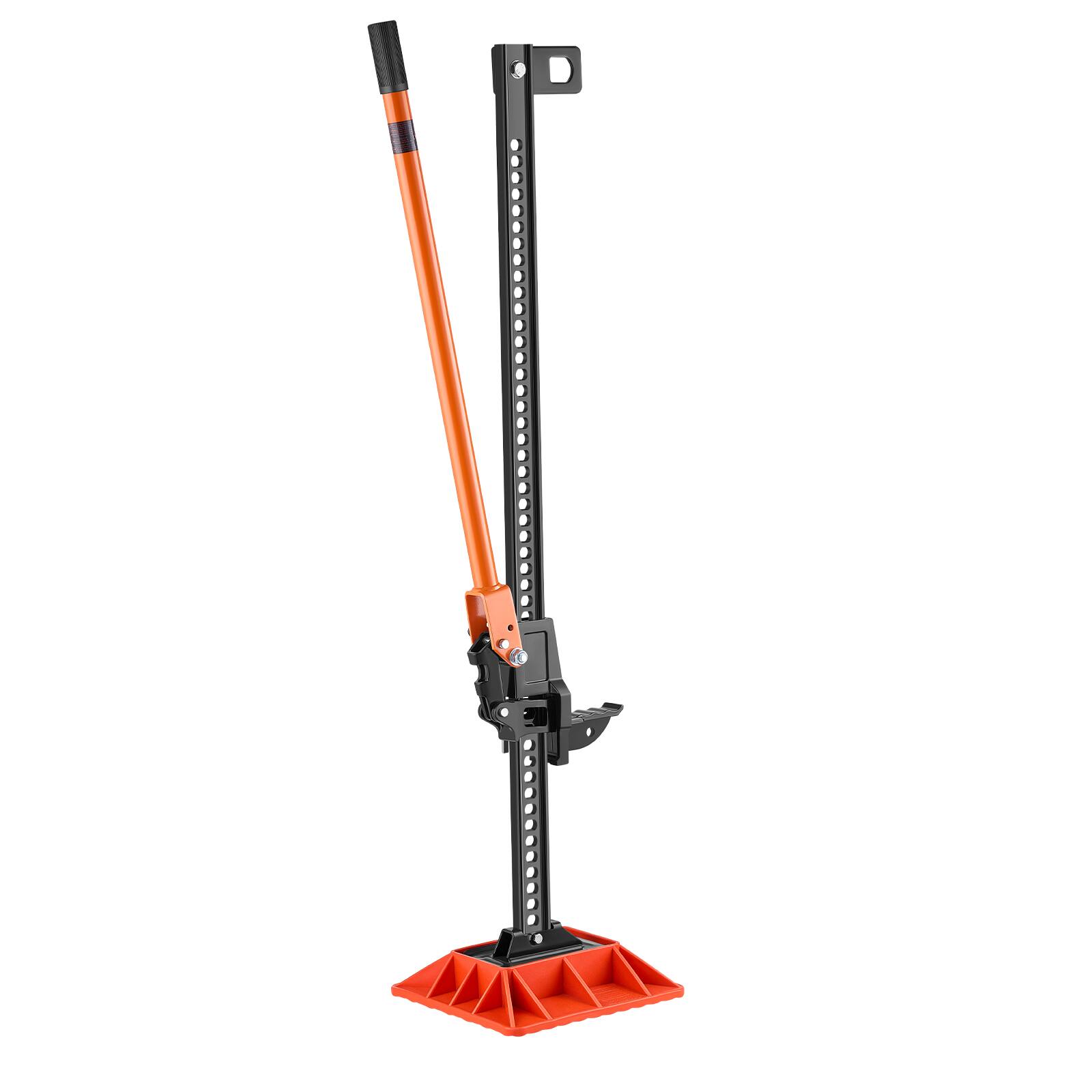Alt View 5. VEVOR - Farm Jack with Base, 60" Utility High Lift Farm Jack, 3.18 Ton (7,000 lbs) Capacity Ratcheting Off Road Utility Jacks - Black;Orange.