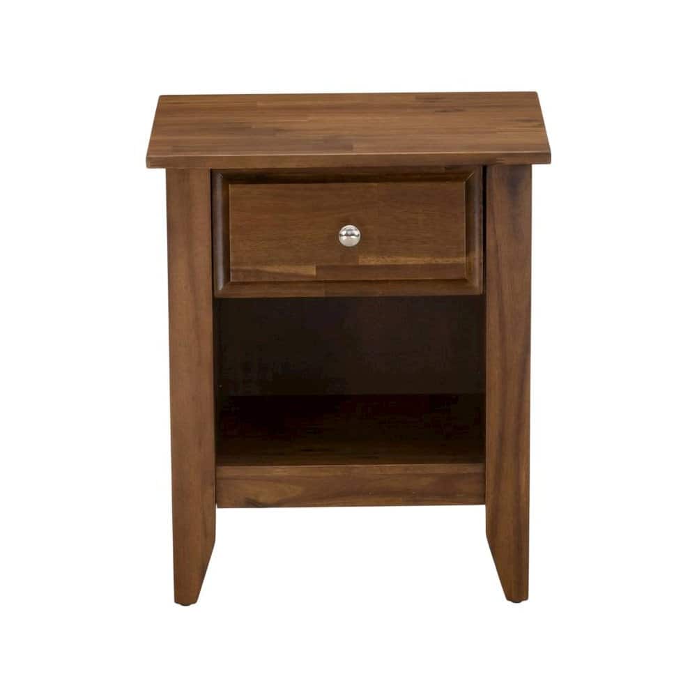 FurniFact - Small Nightstand with Wood Drawer Finish for Bedroom Storage - Antique Walnut price history on PriceWatchPro