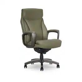 La-Z-Boy - Arcadian Ergonomic Bonded Leather Swivel Executive Chair, (60008-OLV) - Olive