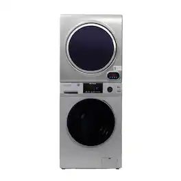 Equator - PREMIUM PET EW 826 1.6 cu ft. Compact Stackable Washer + ED 852 3.5 cu ft. Electric Dryer Vented w/Sensor 110 V - Silver
