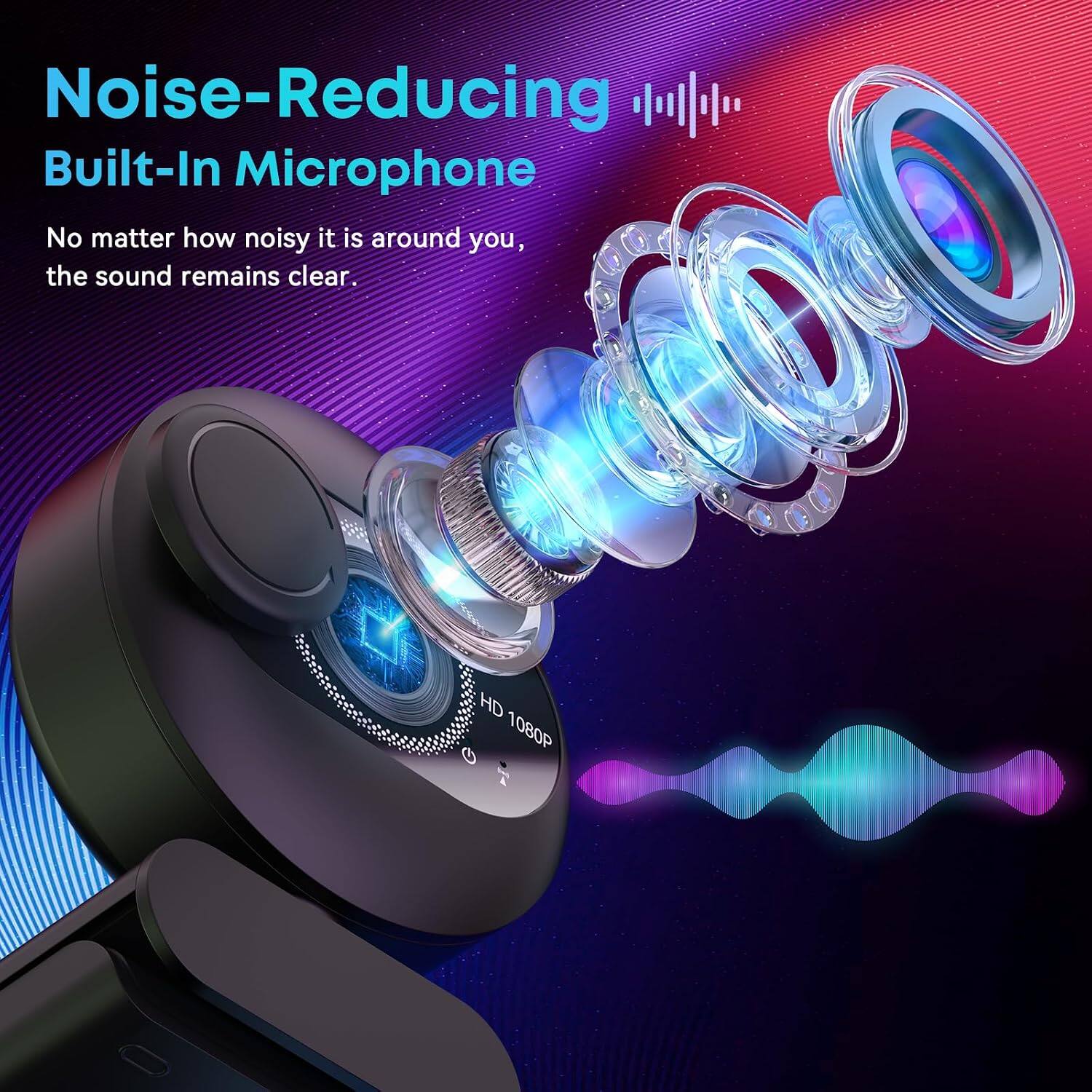 Noise-Reducing Built-In Microphone  
No matter how noisy it is around you, the sound remains clear.  
HD 1080P