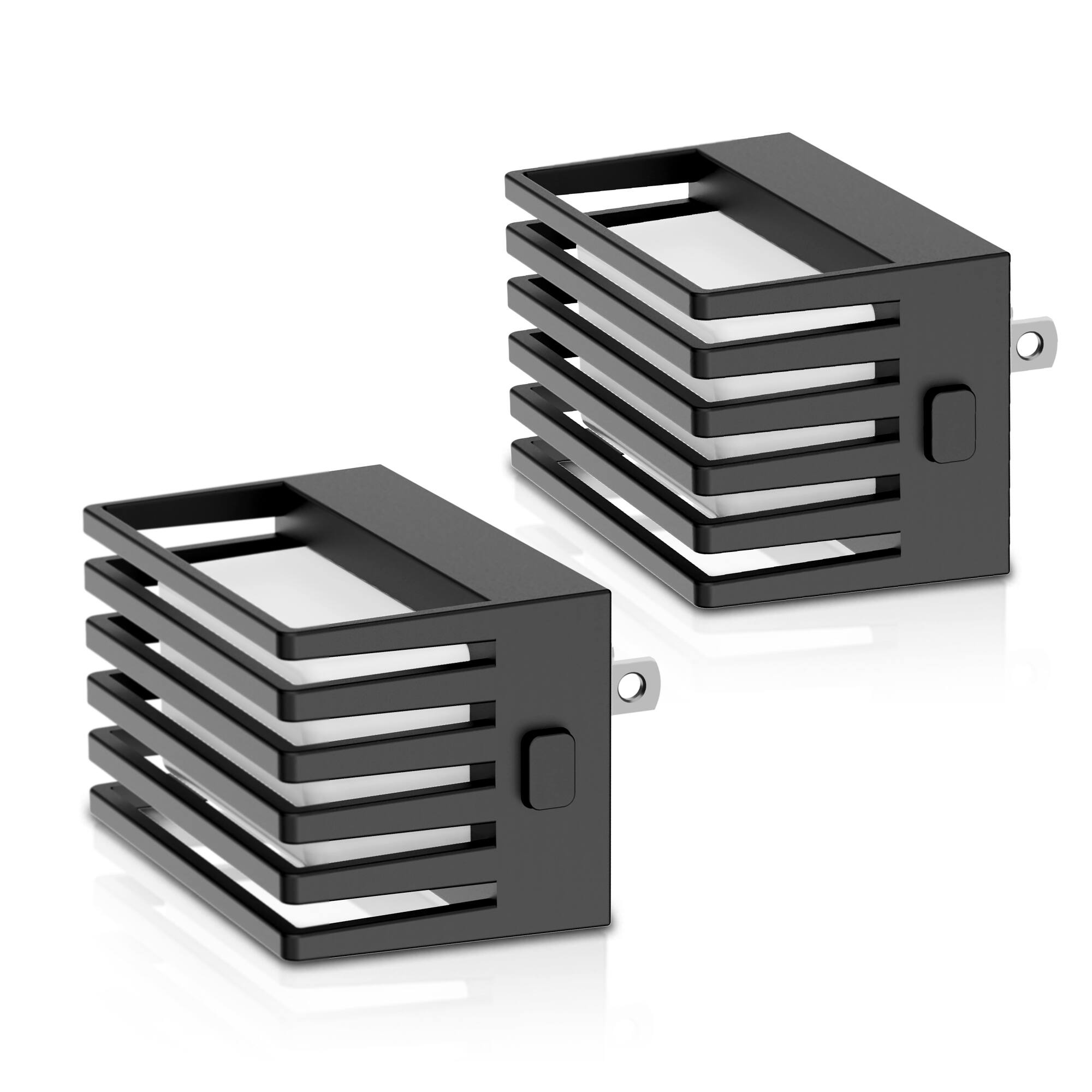 Front. Jandcase - JANDCASE 2-Pack 1W  Plug-in Night Light, Amber Glow, Up/Down Light, 3-Step Dimming, Color Memory, Dusk-to-Dawn - Black.