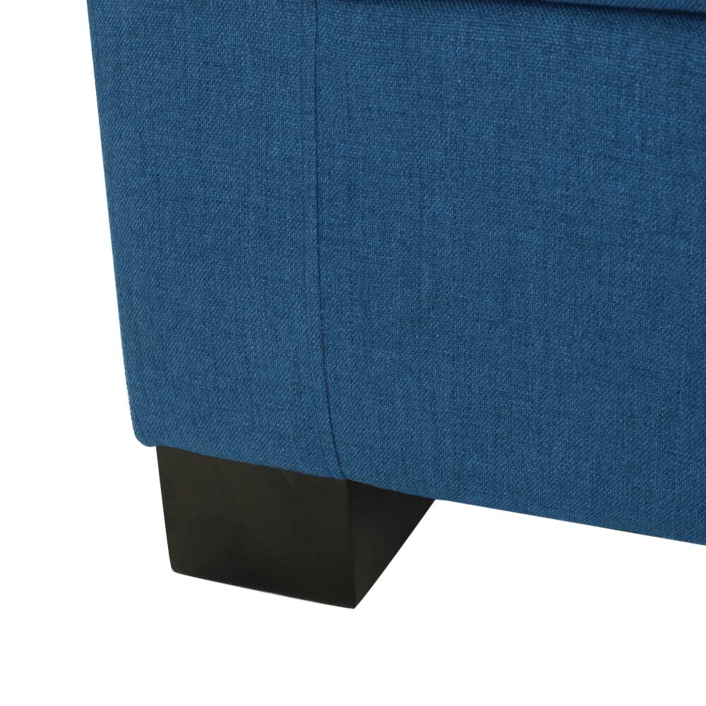 Alt View 10. Ropilly - Ropilly 50 Inch Navy Blue Tufted Storage Ottoman Bench Lift Top Upholstered Footrest with Solid Wood Legs - Navy Blue.