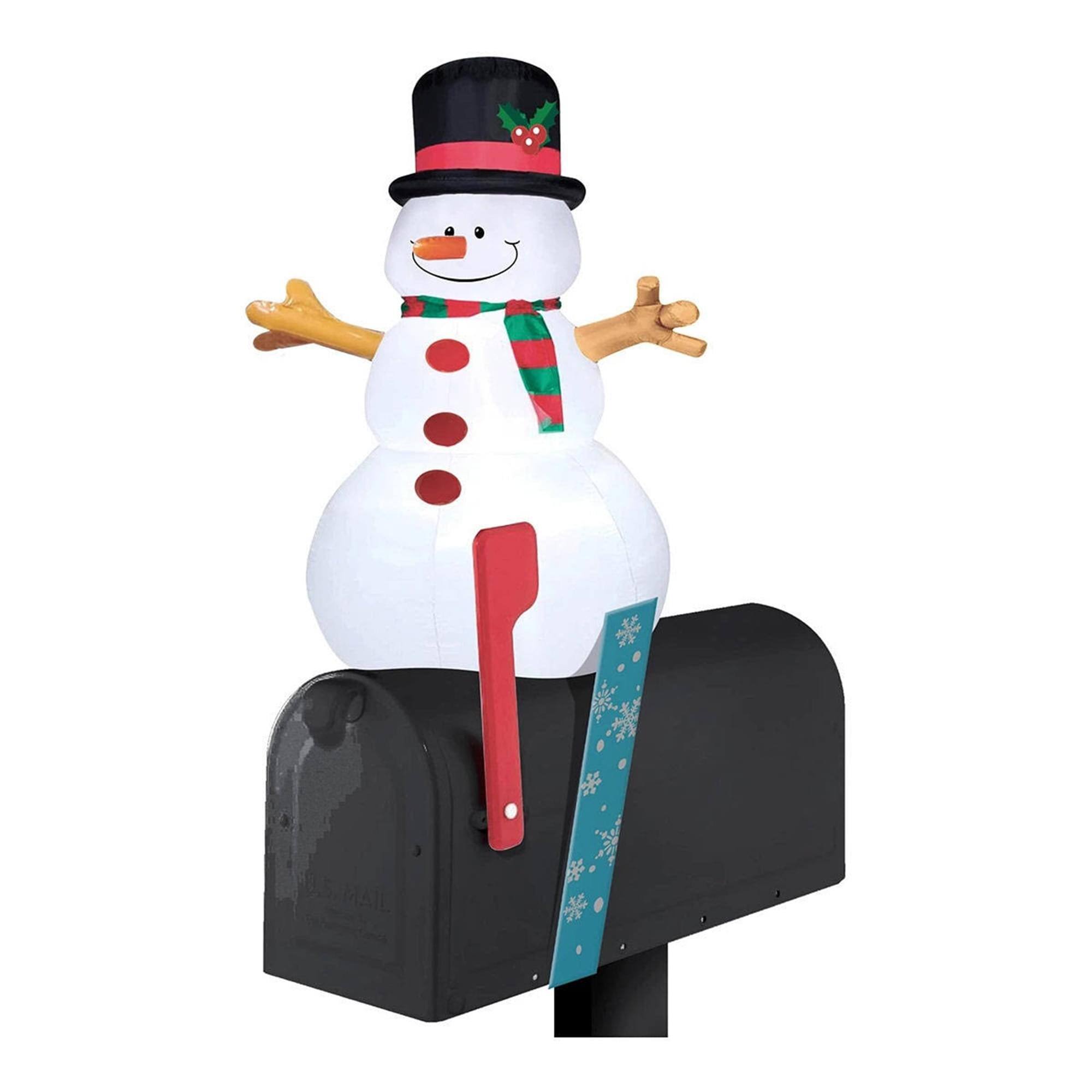 ICUP - Snowman Inflatable Holiday Mailbox Cover and Topper - White