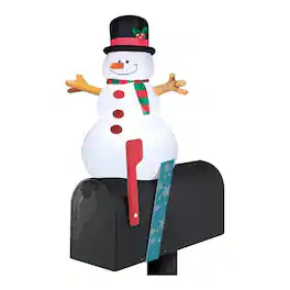 ICUP - Snowman Inflatable Holiday Mailbox Cover and Topper - White
