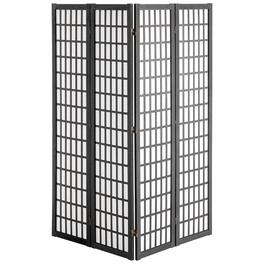 VEVOR - Room Divider, 4 Panel Japanese Room Divider, Wood Folding Privacy Screen Indoor, Japanese Partition Dividers Portable - Black
