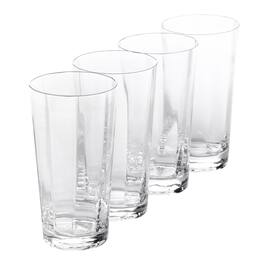 Sur La Table - Cambron 4 Piece 17oz Optic High Ball Handmade Glass Drinkware Set - Clear