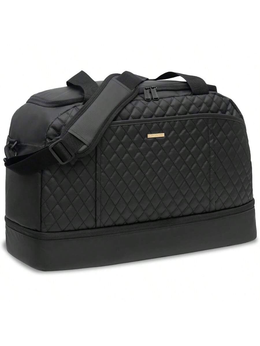 Puffer Weekender Bags For Women With Shoe Compartment, Carry On Overnight Hospital Bag, Gym Tote Beige-42L-Large 15×18.3×8.5 - View #12