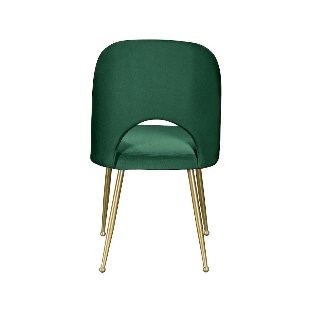 Alt View 1. Meridian Furniture - Logan Green Velvet Dining Chair, Set of 2 - Green.
