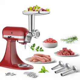 Gvode - Meat Grinder Attachment, Compatible with KitchenAid® Stand Mixers, Stainless Steel - Silver