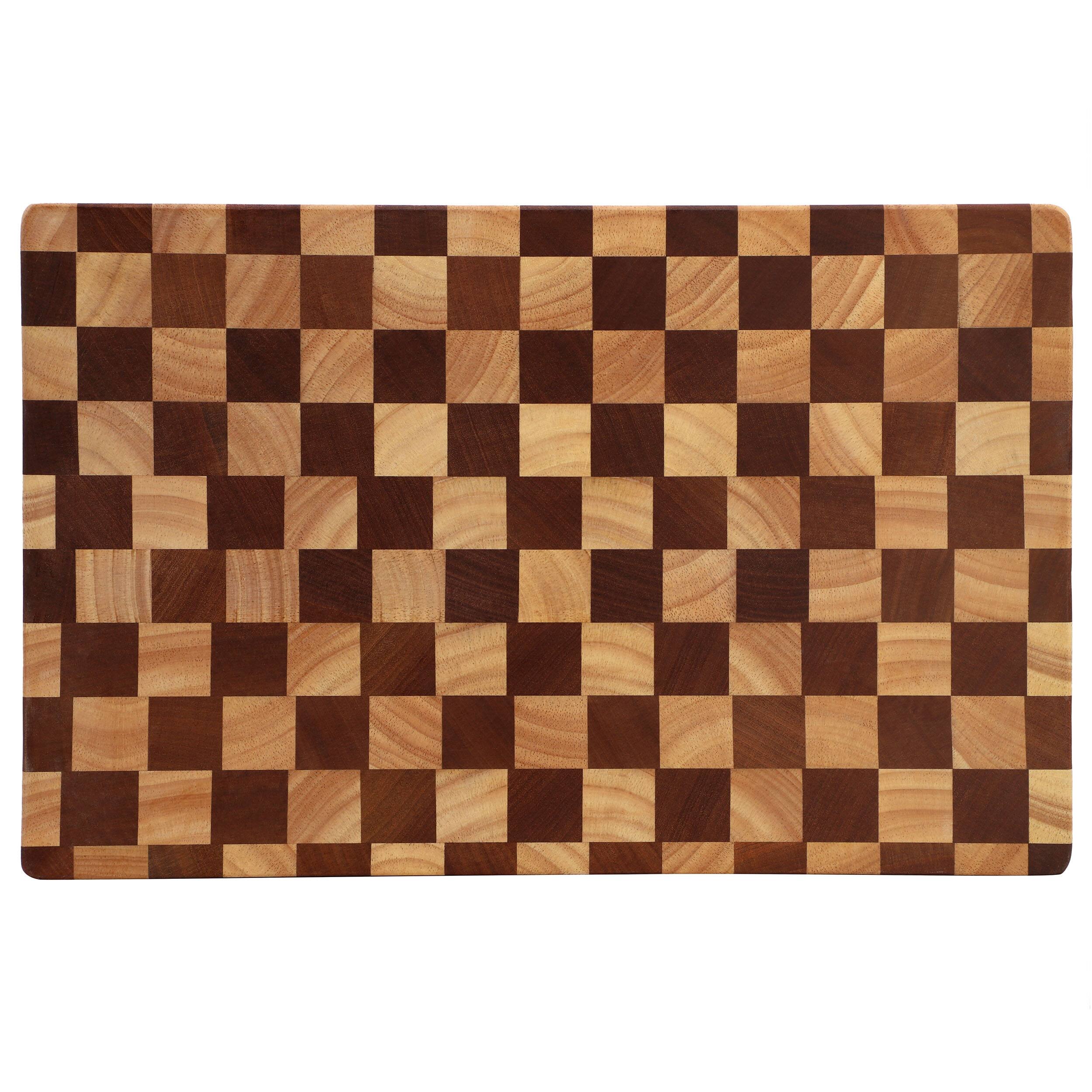 Alt View 1. MegaChef - MegaChef 16x10 Checkerboard Acacia Wood and Rubber Wood Serving and Cutting Board Butcher Block - Brown.