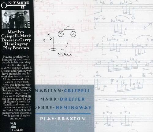 **KEY SERIES**

**Marilyn Crispell - Mark Dresser - Gerry Hemingway**

**Play Braxton**

Having worked with Braxton for well over a decade in his legendary mid-'80s through mid-'90s quartet, Crispell, Dresser and Hemingway have an insight into his work that few can match. All virtuosos and band leaders in their own right, this fabulous trio has a telepathic interplay. Reformed for Braxton's 65th birthday concert, they were recruited on the spot to record a CD of Braxton's music for Tzadik, and went into the studio soon after to record a brilliant set of performances that run a wide gamut of styles and moods.

**Marilyn Crispell**

**Mark Dresser**

**Gerry Hemingway**

**Play Braxton**

**Tzadik**