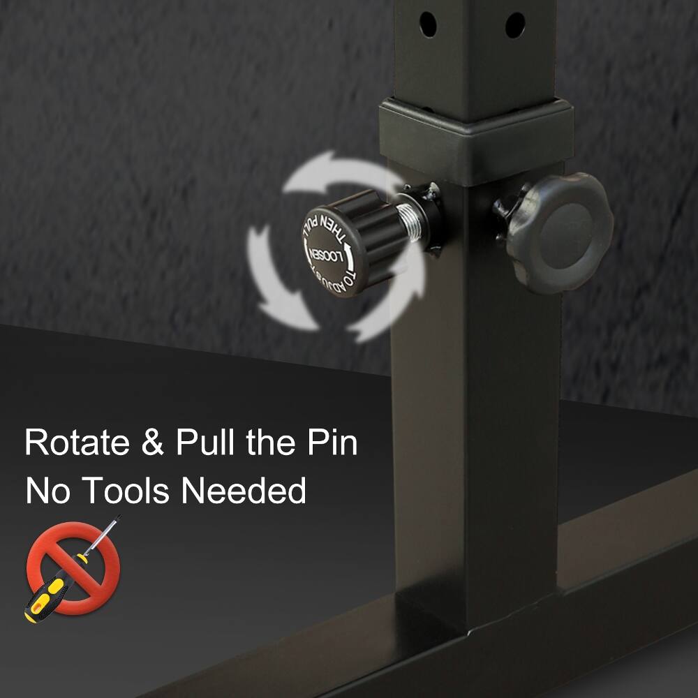 Rotate & Pull the Pin  
No Tools Needed